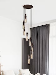 Searchlight Mocha and Amber Fira 5 Light Bar Pendant Ceiling Cluster Light - Image 1 of 4