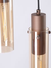 Searchlight Mocha and Amber Fira 5 Light Bar Pendant Ceiling Cluster Light - Image 2 of 4