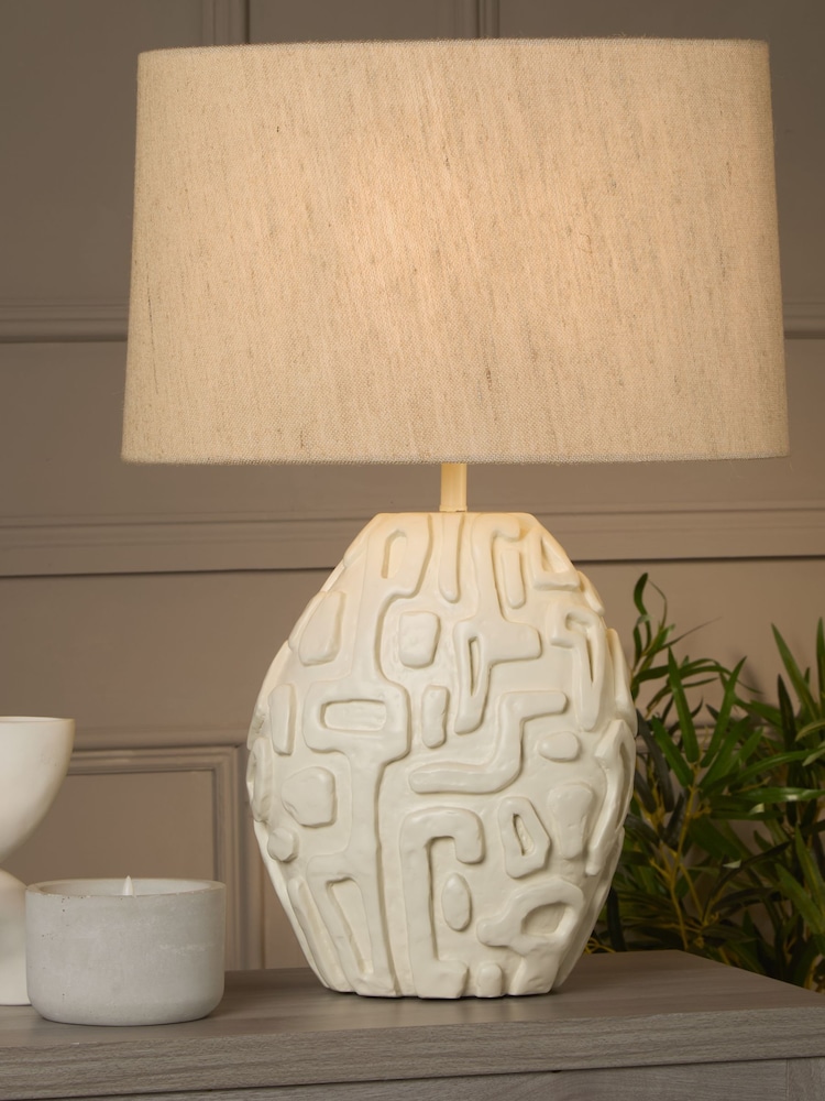 Searchlight Cream Agra 1 Light Table Lamp - Image 1 of 5
