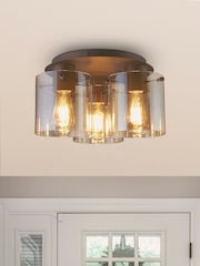 Searchlight Mocha Santorini 3 Flush Ceiling Light - Image 1 of 4