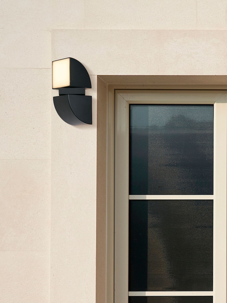 Searchlight Black Twist LED Outdoor Wall Light - Image 1 of 4