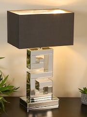 Searchlight Chrome and Clear Hasting Mirror Table Lamp - Image 1 of 5