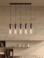 Searchlight Mocha and Amber Fira 5 Light Bar Pendant Ceiling 5 Light Light - Image 1 of 4