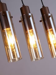 Searchlight Mocha and Amber Fira 5 Light Bar Pendant Ceiling 5 Light Light - Image 2 of 4
