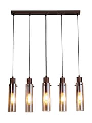 Searchlight Mocha and Amber Fira 5 Light Bar Pendant Ceiling 5 Light Light - Image 3 of 4