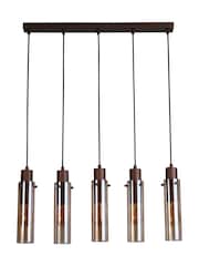 Searchlight Mocha and Amber Fira 5 Light Bar Pendant Ceiling 5 Light Light - Image 4 of 4