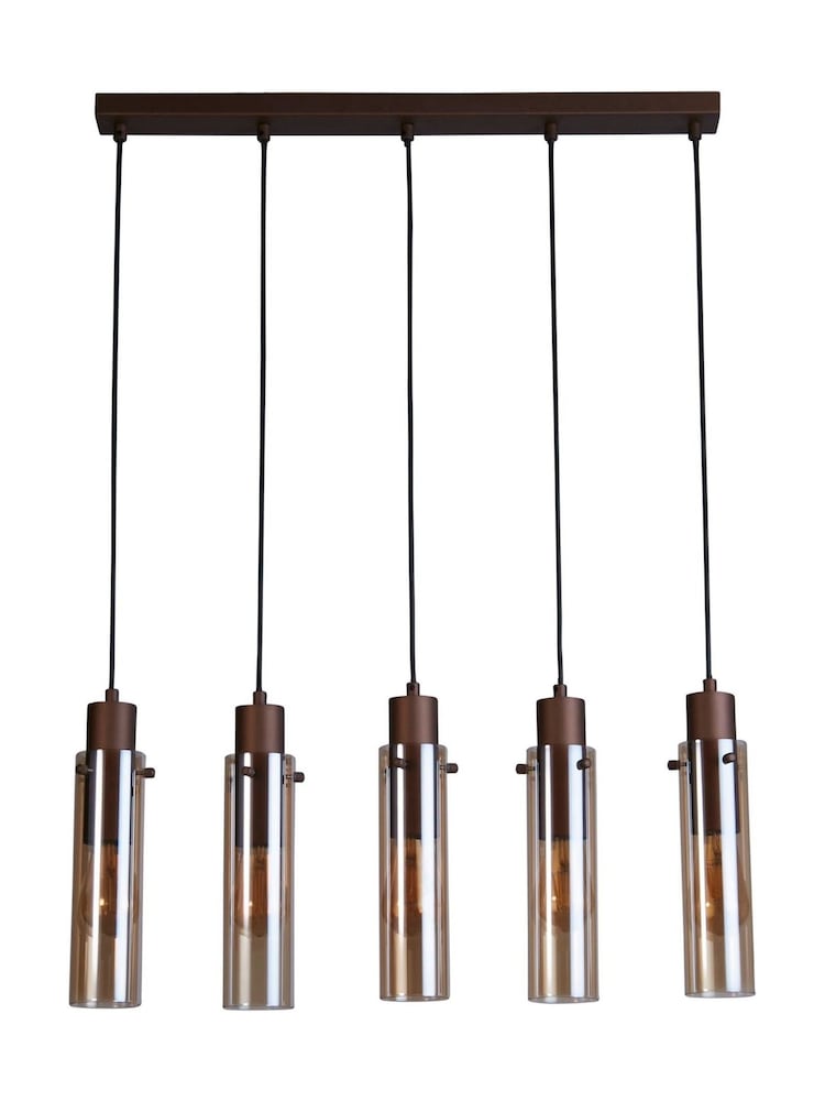 Searchlight Mocha and Amber Fira 5 Light Ceiling Light - Image 4 of 4 Searchlight Mocha and Amber Fira 5 Light Ceiling Light - Image 4 of 4