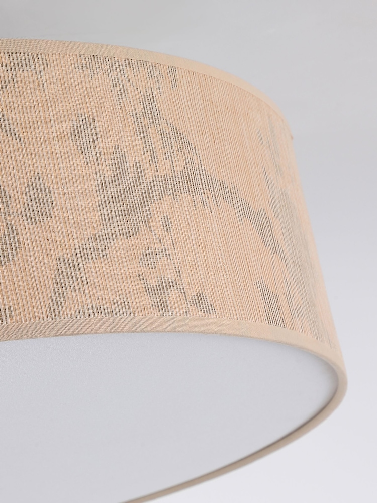 Searchlight Brown and White Natura 3 Light Flush Ceiling Light - Image 2 of 4