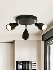 Searchlight Black and Chrome Astro 3 Light Spotlight - Image 1 of 4