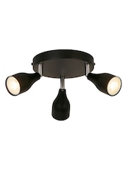 Searchlight Black and Chrome Astro 3 Light Spotlight - Image 2 of 4