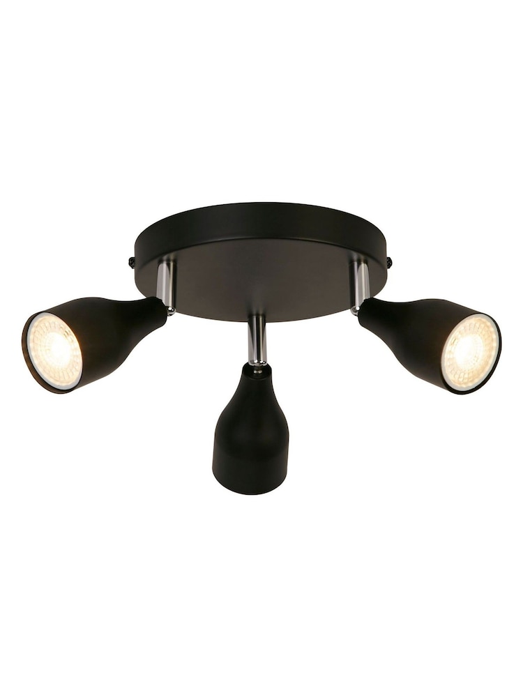 Searchlight Black and Chrome Astro 3 Light Spotlight - Image 2 of 4