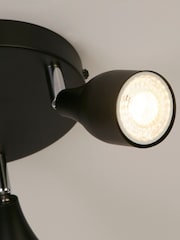 Searchlight Black and Chrome Astro 3 Light Spotlight - Image 4 of 4