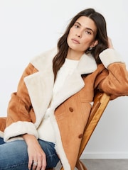 Another Sunday Faux Fur Suedette Shearling Jacket - Image 1 of 4