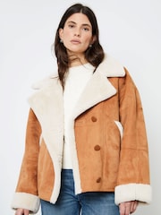 Another Sunday Faux Fur Suedette Shearling Jacket - Image 3 of 4
