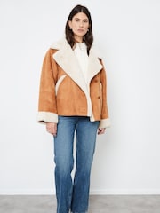 Another Sunday Faux Fur Suedette Shearling Jacket - Image 4 of 4