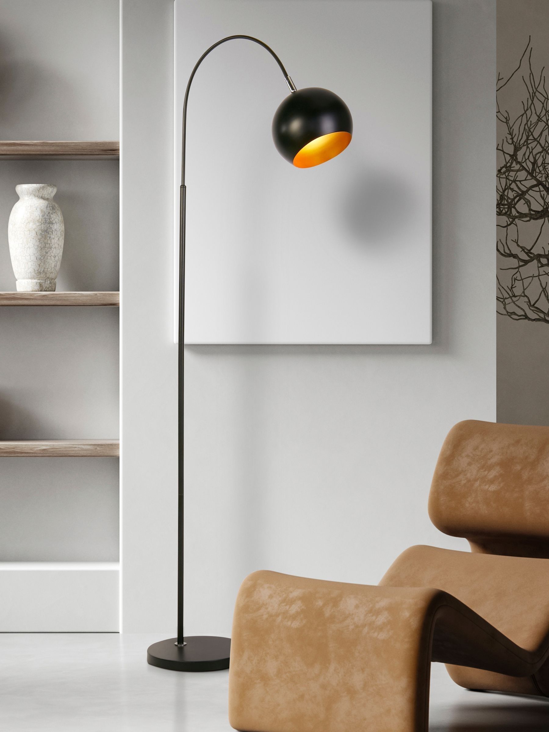 Buy Searchlight Black Zenith Arch Floor Lamp from the Next UK online shop