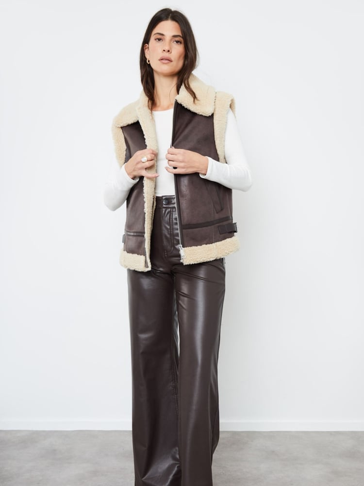 Another Sunday Fleece Lined Suedette Gilet - Image 1 of 4