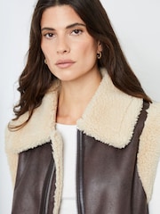 Another Sunday Fleece Lined Suedette Gilet - Image 2 of 4