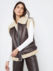 Another Sunday Fleece Lined Suedette Gilet - Image 3 of 4