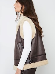 Another Sunday Fleece Lined Suedette Gilet - Image 4 of 4