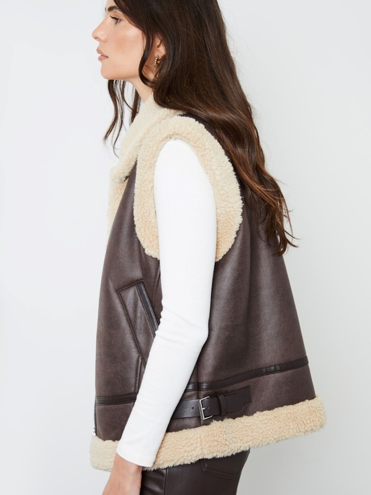 Another Sunday Fleece Lined Suedette Gilet - Image 4 of 4