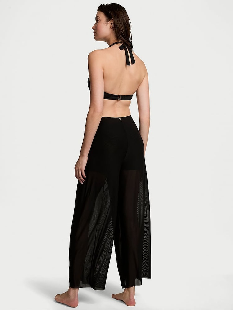 Victoria's Secret Black Mesh Knot Cover Up Trousers - Image 2 of 3
