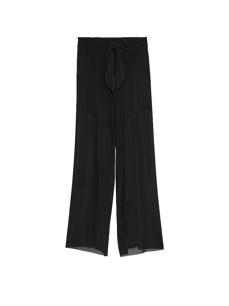 Victoria's Secret Black Mesh Knot Cover Up Trousers - Image 3 of 3