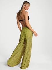 Victoria's Secret Limelight Green Dots Mesh Knot Cover Up Trousers - Image 2 of 3