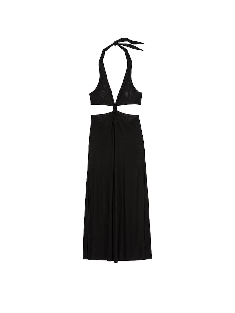 Victoria's Secret Black Mesh Knot Cover Up Maxi Dress - Image 3 of 3