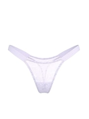 Victoria's Secret PINK Purple Whisper Thong Lace Logo Scoop Knickers - Image 3 of 3