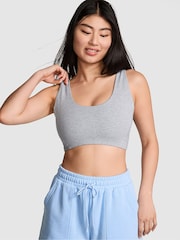 Victoria's Secret PINK Grey Heather Cotton Scoop Sports Bra - Image 1 of 2