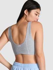 Victoria's Secret PINK Grey Heather Cotton Scoop Sports Bra - Image 2 of 2