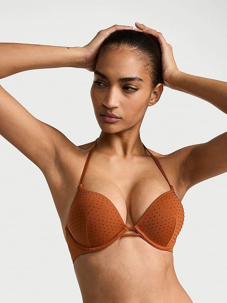 Kaneelbruine imitatiediamanten - Victoria's Secret bikinitop - Image 1 of 4