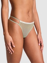 Victoria's Secret PINK Green Garden Double Strap Thong Lace Knickers - Image 1 of 3