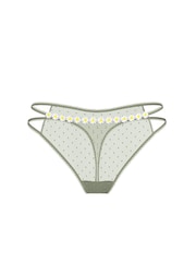 Victoria's Secret PINK Green Garden Double Strap Thong Lace Knickers - Image 3 of 3