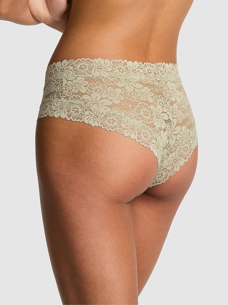 Victoria's Secret PINK Green Garden Cheeky Floral Lace Knickers - Image 2 of 2