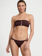 Victoria's Secret Burgundy Brown Dots Bandeau Archive Bikini Top - Image 3 of 4