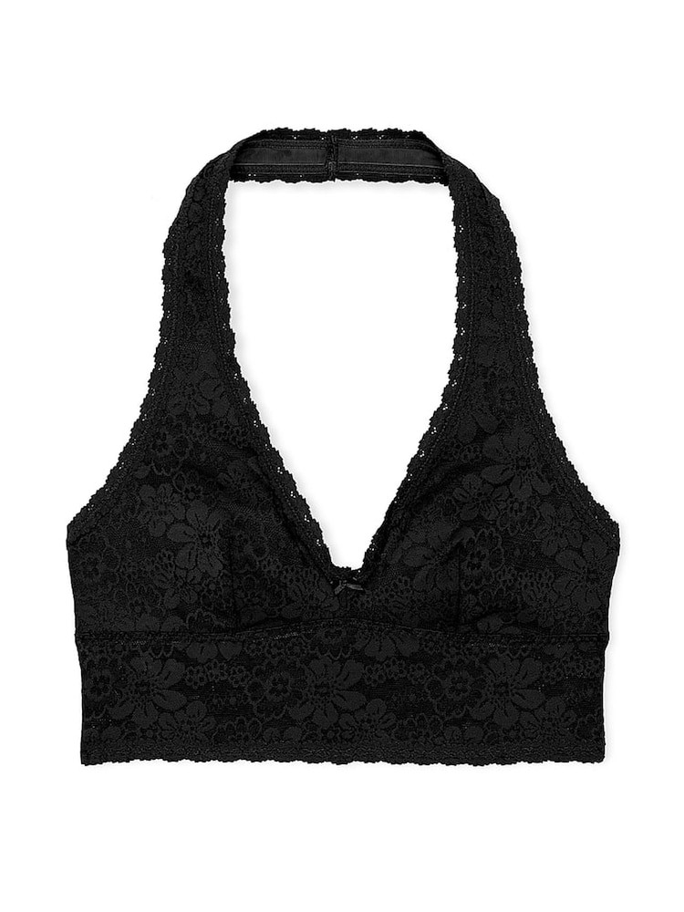 Victoria's Secret PINK Black Lace Halter Bra Top - Image 3 of 3