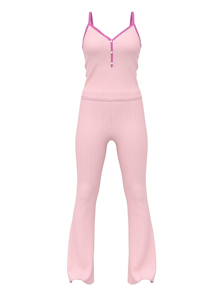 Victoria's Secret PINK Angel Pink Ribbed Pyjama Set - Image 3 of 3