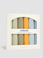 JoJo Maman Bébé 6-Pack Coloured Muslin Squares - Image 3 of 4
