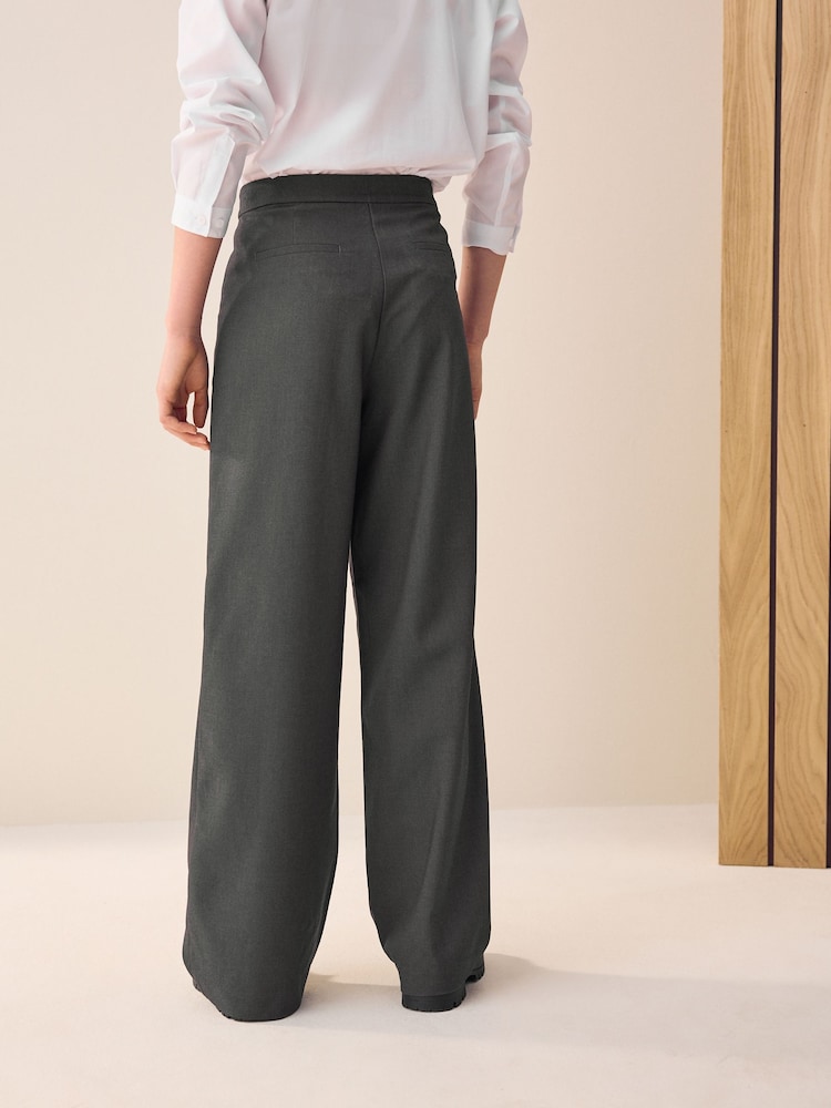 Grey Longer Length Senior Wide Leg School Trousers (9-18yrs) - Image 2 of 5 Grey Longer Length Senior Wide Leg School Trousers (9-18yrs) - Image 2 of 5