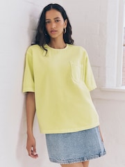 Lime Green Denim 100% Cotton T-Shirt - Image 1 of 9