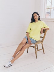 Lime Green Denim 100% Cotton T-Shirt - Image 4 of 9