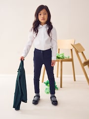 Navy Blue Shorter Length School Skinny Stretch Trousers (3-18yrs) - Image 2 of 6