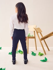 Navy Blue Shorter Length School Skinny Stretch Trousers (3-18yrs) - Image 3 of 6