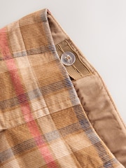 Tan Brown Pleated Check Skirt (3-16yrs) - Image 3 of 4