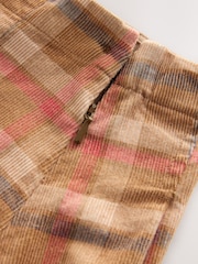Tan Brown Pleated Check Skirt (3-16yrs) - Image 4 of 4