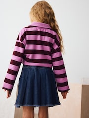 Dark Wash Denim Pleated Skirt (3-16yrs) - Image 3 of 4