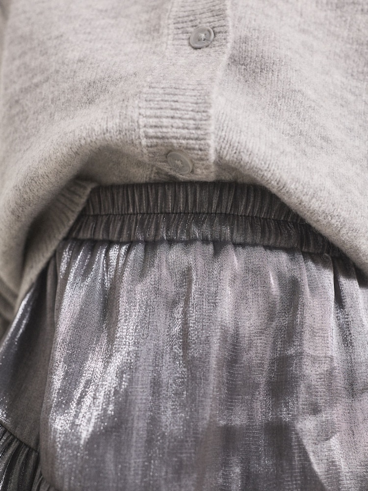 Charcoal Grey Bubble Hem Skirt (3-16yrs) - Image 4 of 4