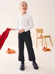 Black - Pull-On Cotton Rich Stretch Boot Cut School Trousers (3-16yrs) - Image 3 of 4